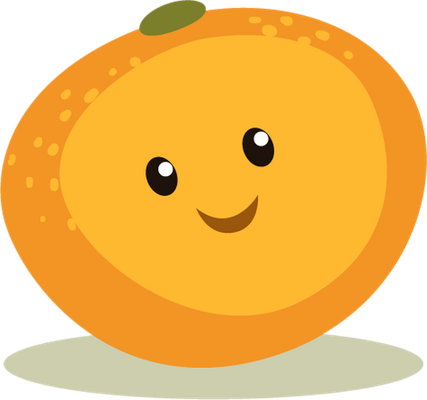 orange - fruit - alimentation - smiley émoticône émoji cartoon clipart illustration - artémotic