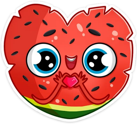 pastèque - fruit - alimentation - smiley émoticône émoji cartoon clipart illustration - artémotic