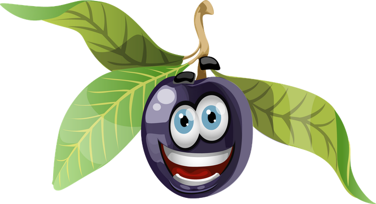 prune - fruit - alimentation - smiley émoticône émoji cartoon clipart illustration - artémotic