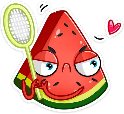 pastèque - fruit - alimentation - smiley émoticône émoji cartoon clipart illustration - artémotic
