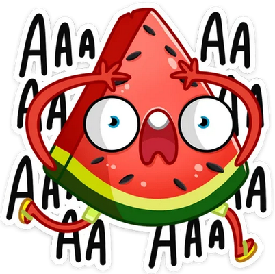 pastèque - fruit - alimentation - smiley émoticône émoji cartoon clipart illustration - artémotic