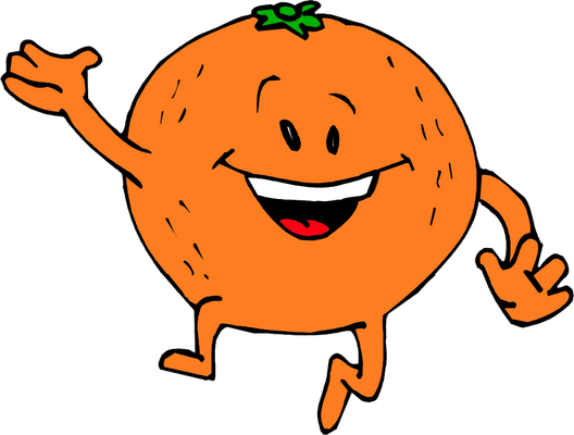 orange - fruit - alimentation - smiley émoticône émoji cartoon clipart illustration - artémotic