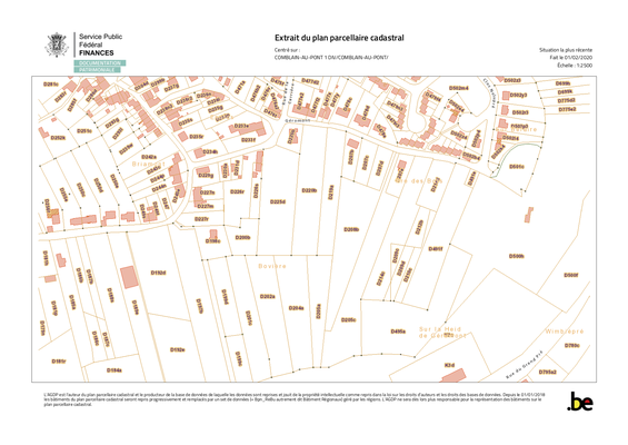 Extrait du plan cadastral