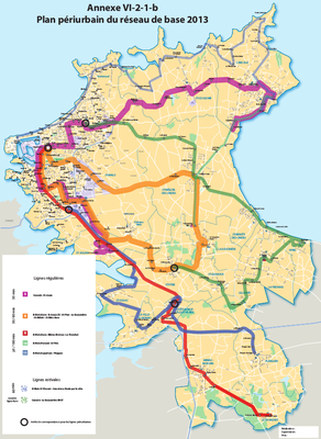 Le projet de réseau périurbain utilisé comme base de réponse par les candidats lors de l'appel d'offre de 2013.