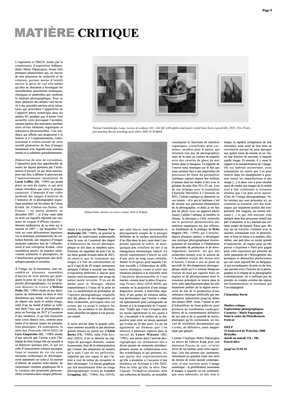 Matière critique / ISELP — Flux News, 2024