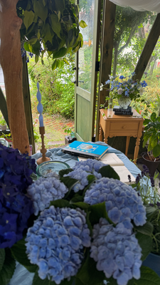 4月flower lesson/青花のいけ込み