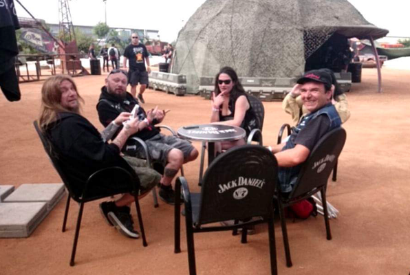 With Hervé, Stef, Virginie at the VIP-Area, Hellfest 2015