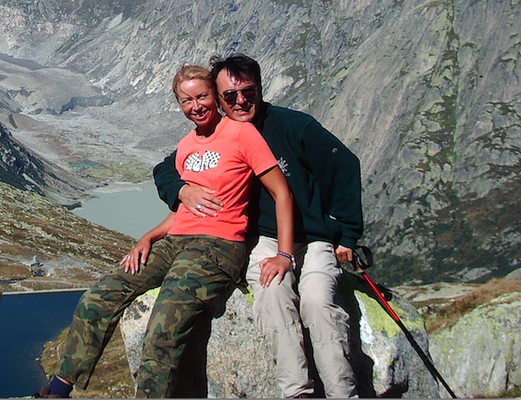with Petra in the Swiss alps, 2006