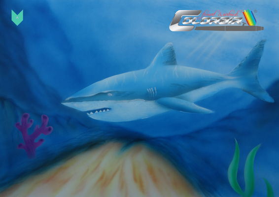Hai Unterwasser Airbrushvorlage