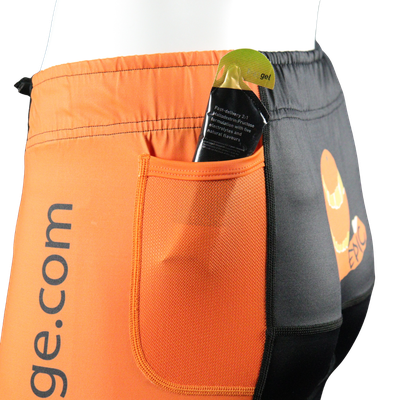 Epic Premium custom endurance triathlon shorts gel gripper leg opening detail for a secure race fit.