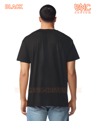 custom printed event t-shirts black back view