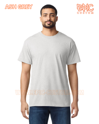 Custom printed premium cotton t-shirt colour ash grey