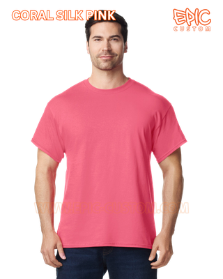 Custom printed premium cotton t-shirt colour coral silk pink