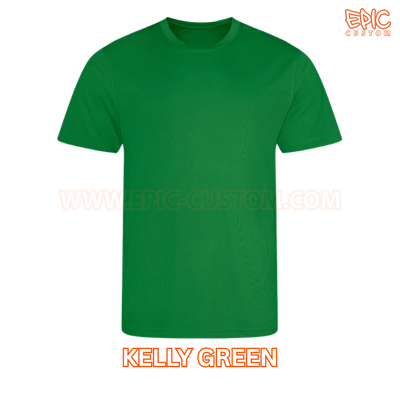 Custom printed sports t-shirt colour kelly green
