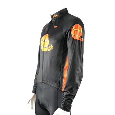 Custom printed All Seasons Pro cycle shower wind jacket side view with aerodynamic fit and breathable performance fabric.