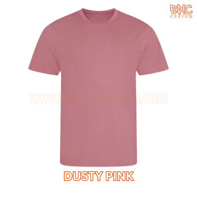 Custom printed sports t-shirt colour dusty pink