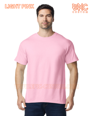 Custom printed premium cotton t-shirt colour light pink