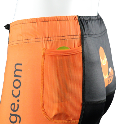Epic Premium custom endurance triathlon shorts with gel leg gripper and fully custom printed side panel.