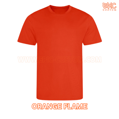 Custom printed sports t-shirt colour orange flame