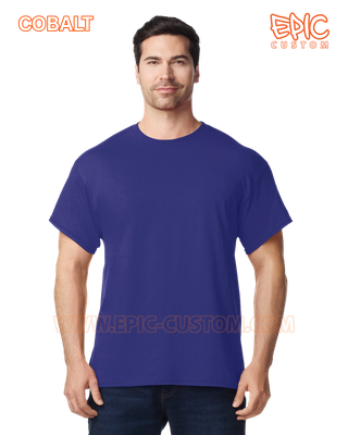 Custom printed premium cotton t-shirt colour cobalt