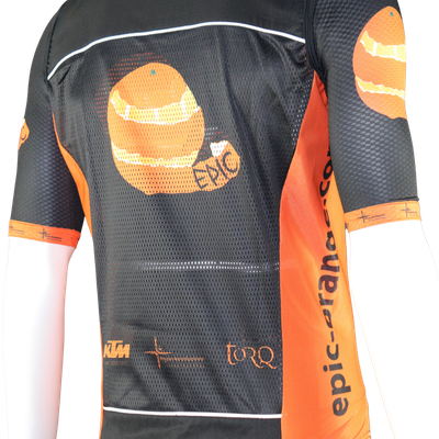 Custom printed Pro-Cut vented back cycle gilet with breathable rear panel for performance layering.