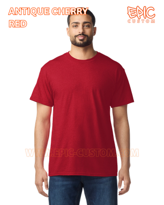 Custom printed premium cotton t-shirt colour antique cherry red