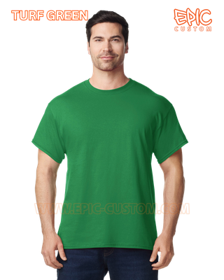 Custom printed premium cotton t-shirt colour turf green