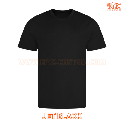Custom printed youth sports t-shirt colour jet black