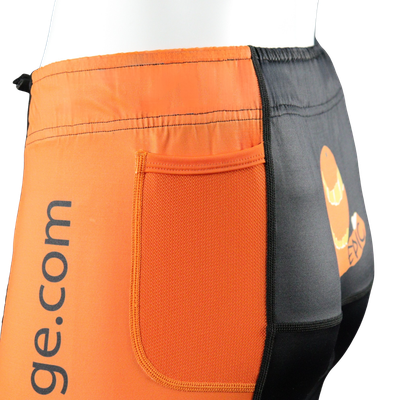 Epic Premium custom endurance triathlon shorts mesh rear pocket detail for nutrition storage during longer races.