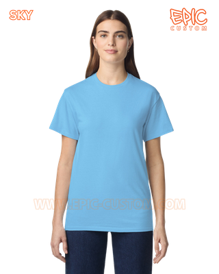 Custom printed event t-shirt colour sky blue
