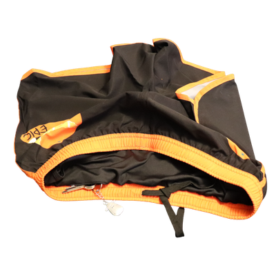 Custom printed performance running shorts inner construction detail showing lightweight running short finish.