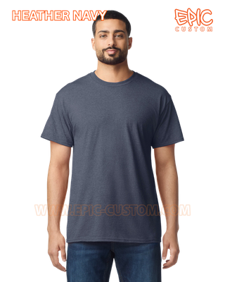 Custom printed premium cotton t-shirt colour heather navy