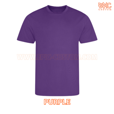 Custom printed sports t-shirt colour purple
