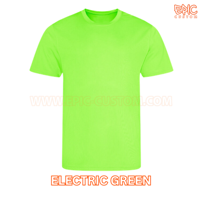 Custom printed sports t-shirt colour electric green