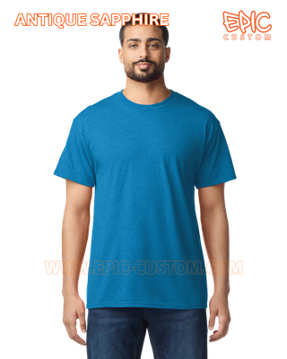 Custom printed premium cotton t-shirt colour antique sapphire