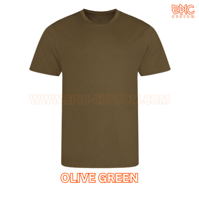 Custom printed sports t-shirt colour olive green