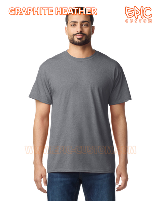 Custom printed premium cotton t-shirt colour graphite heather