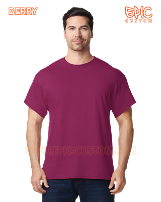Custom printed premium cotton t-shirt colour berry