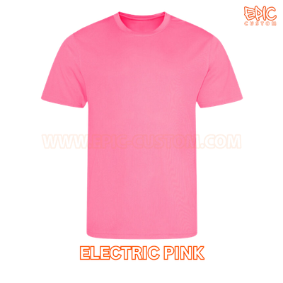 Custom printed sports t-shirt colour electric pink