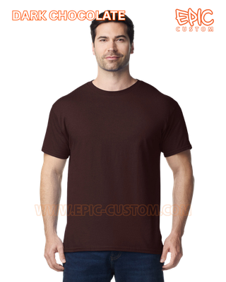 Custom printed premium cotton t-shirt colour dark chocolate