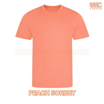 Custom printed sports t-shirt colour peach sorbet