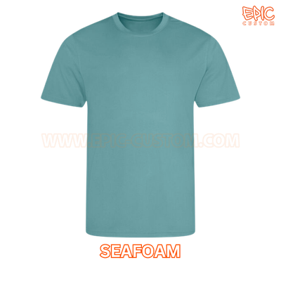 Custom printed sports t-shirt colour seafoam green