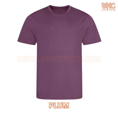 Custom printed sports t-shirt colour plum