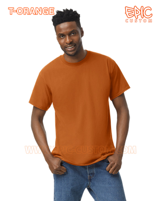 Custom printed premium cotton t-shirt colour t-orange