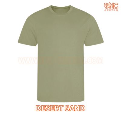 Custom printed sports t-shirt colour desert sand