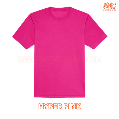 Custom printed sports t-shirt colour hyper pink