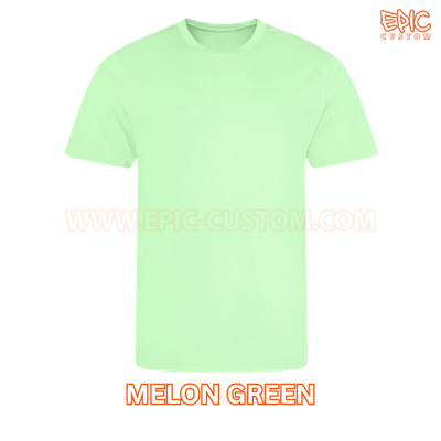 Custom printed sports t-shirt colour melon green