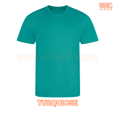 Custom printed sports t-shirt colour turquoise green
