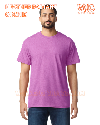 Custom printed premium cotton t-shirt colour heather radiant orchid