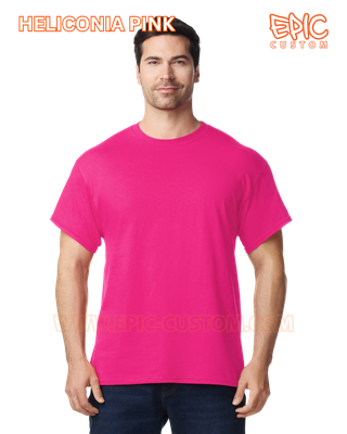 Custom printed premium cotton t-shirt colour heliconia pink